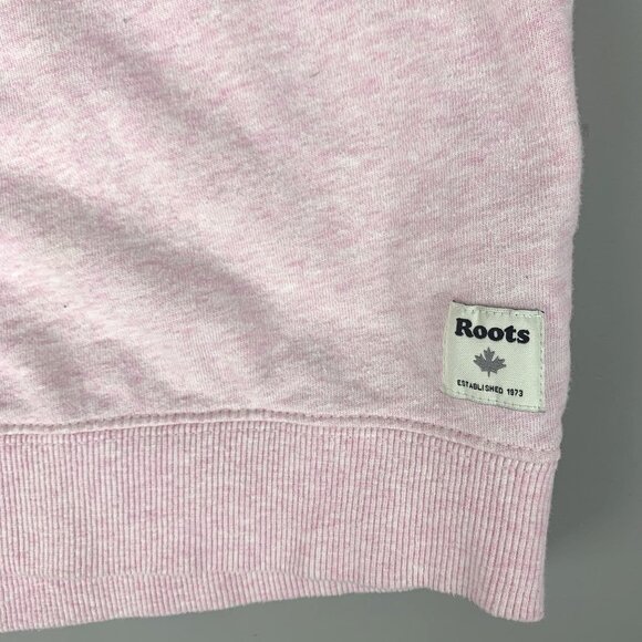 Roots Canada Pink Cotton Pullover Crop Hoodie Beaver Logo Womens Size Small - Picture 8 of 11